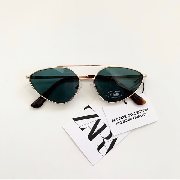 Zara Accessories - ZARA | NWT GEOMETRIC AVIATOR METAL FRAME SUNGLASS